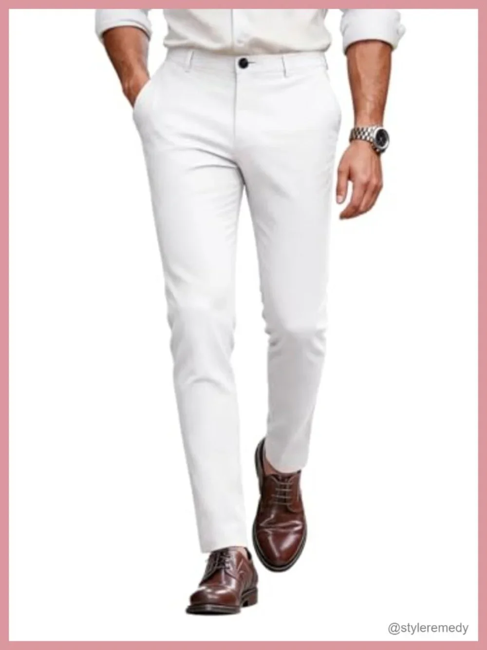 Men's Slim Fit Stretch Chino Pants - Lightweight Twill Business Casual Khakis